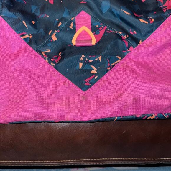 Under Armour Drawstring Backpack Sackpack Teal Pink Front Zip Pocket - Picture 3 of 8